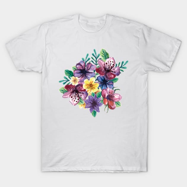 Bouquet of watercolor flowers T-Shirt by AliJun